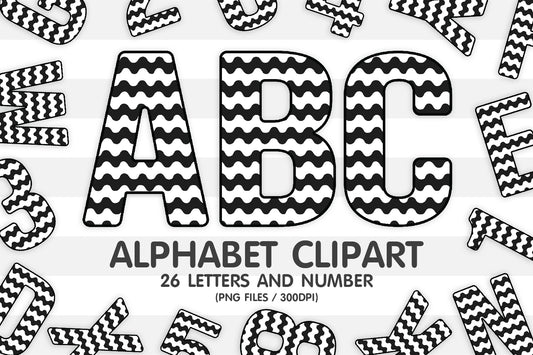 Wave Alphabet Letters PNG Sublimation