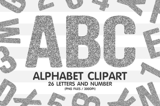 Glitter Alphabet PNG Sublimation