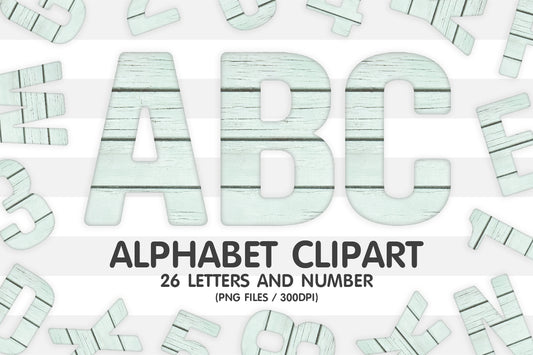 Wood Texture Alphabet Letters PNG