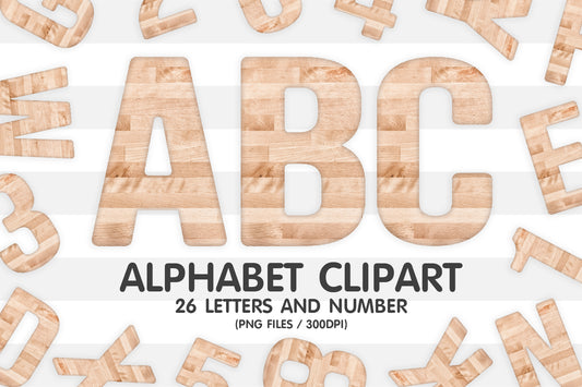 Wood Texture Alphabet Sublimation PNG