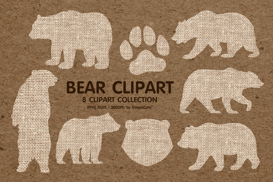 Bear Burlap Texture • Clipart PNG • Sublimation Backgrounds & Textures