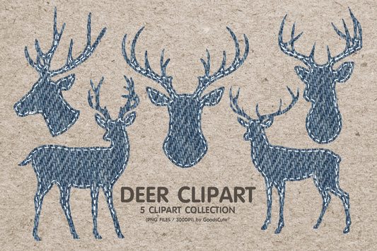 Deer Jeans Texture • Clipart PNG • Sublimation Backgrounds & Textures