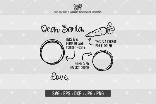 Dear Santa Cookies and Milk Doodle Tray • Cut File in SVG EPS DXF JPG PNG