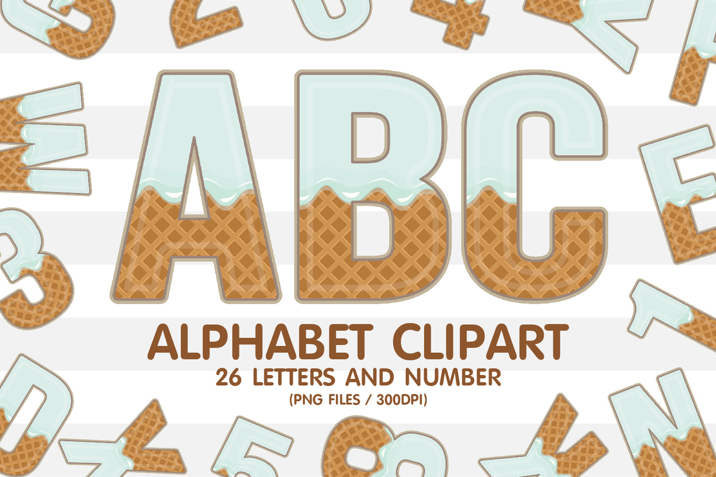 Ice Cream Wafer Clipart Alphabet PNG