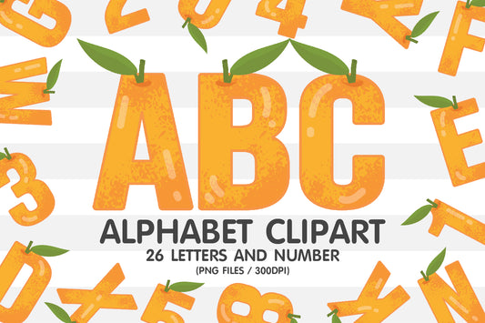 Orange Clipart Alphabet Letters PNG