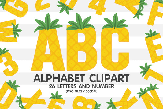 Pineapple Clipart Alphabet PNG