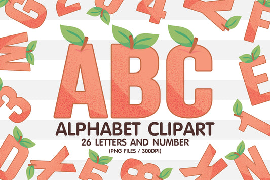 Peach Clipart Alphabet Letters