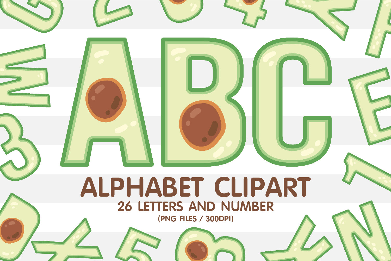 Avocado Clipart Alphabet Letters