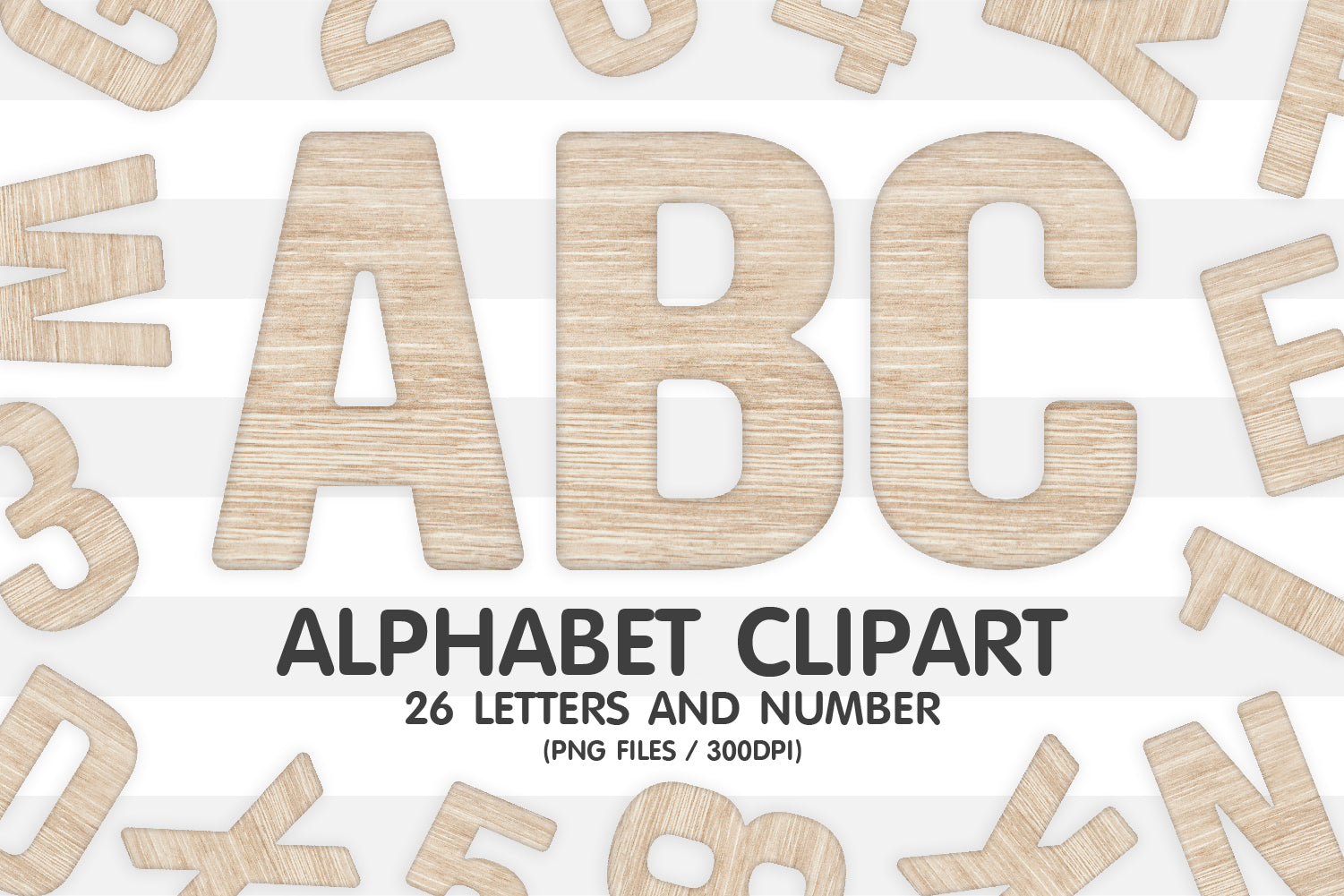 Wood Texture Letters PNG Clipart Design