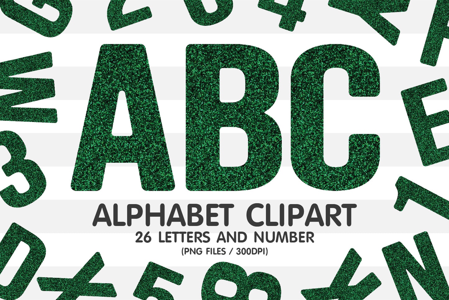 Green Glitter Alphabet Letters