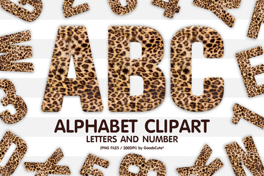Leopard Fur Texture Alphabet Letters