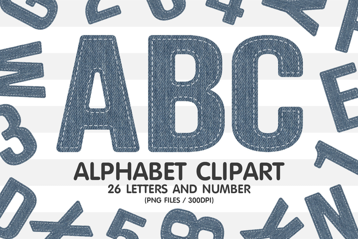 Jeans Texture Alphabet Letters