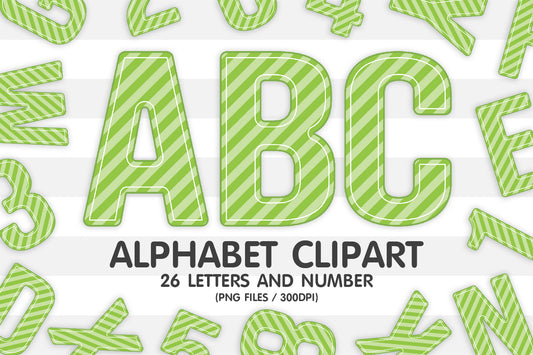 Light Green Striped Alphabet Sublimate