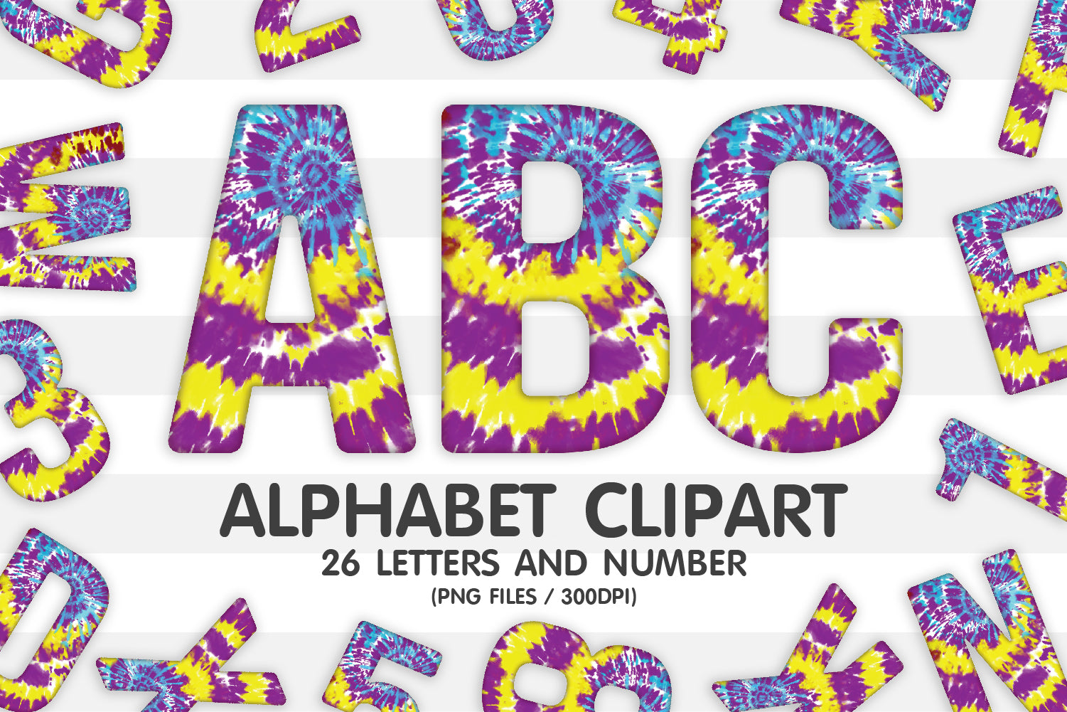 Tie Dye Alphabet Letters PNG Clipart