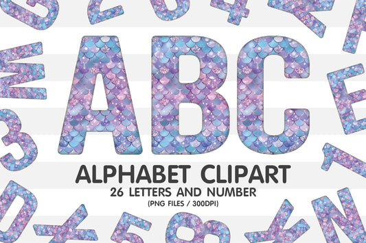 Mermaid Scale Alphabet Letters PNG