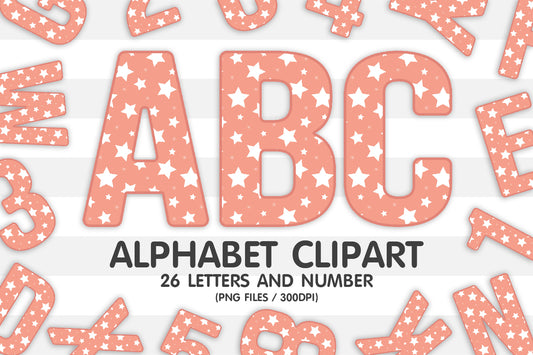 Peach Star Alphabet PNG Clipart