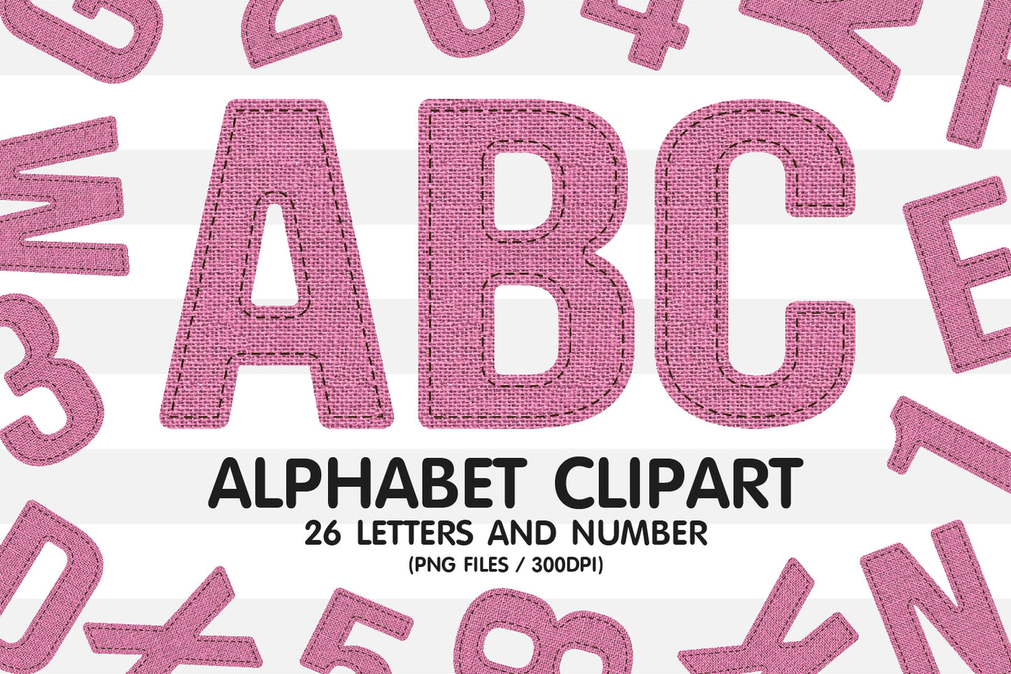 Pink Burlap Alphabet Letters 