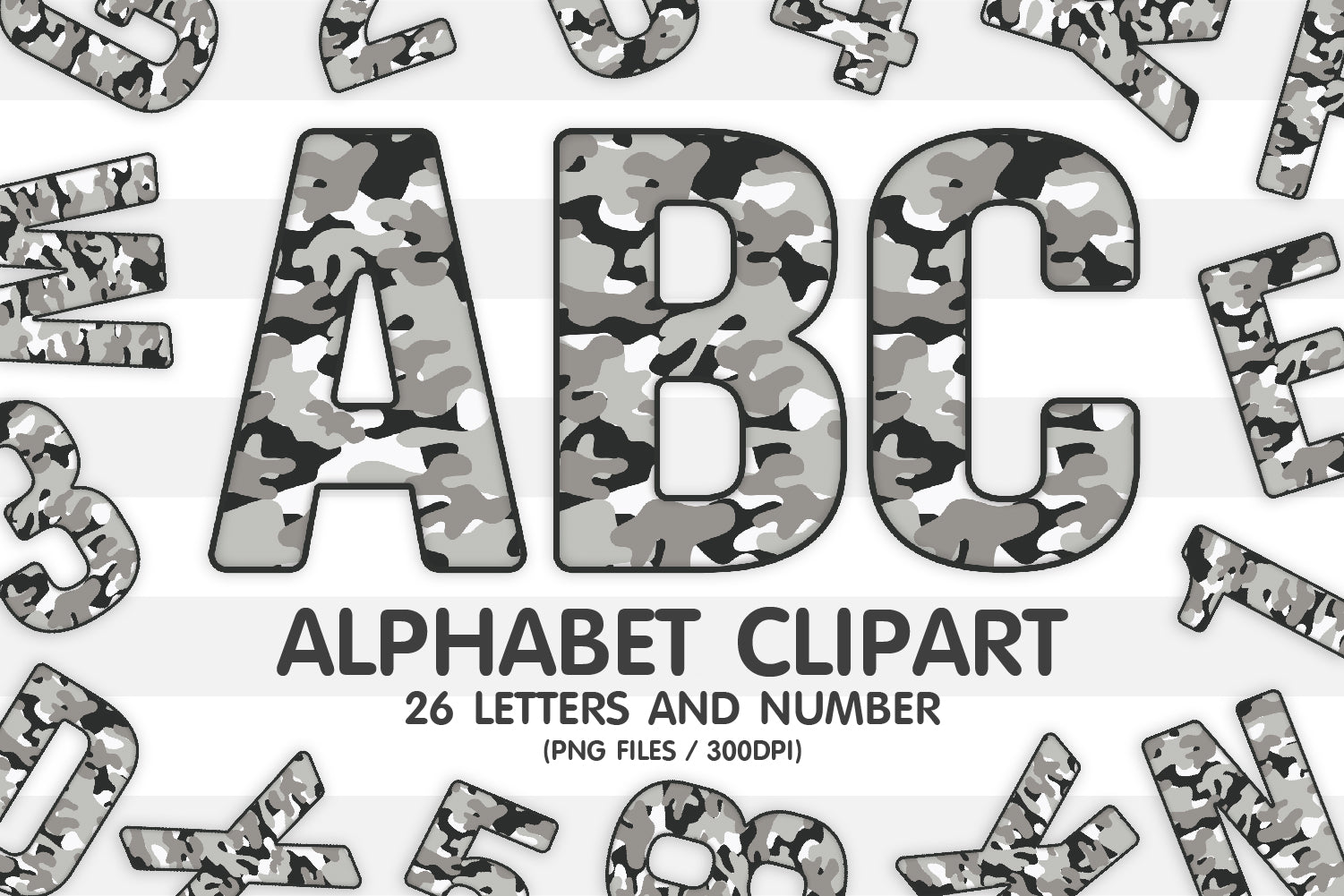 Camouflage Clipart Alphabet Letters