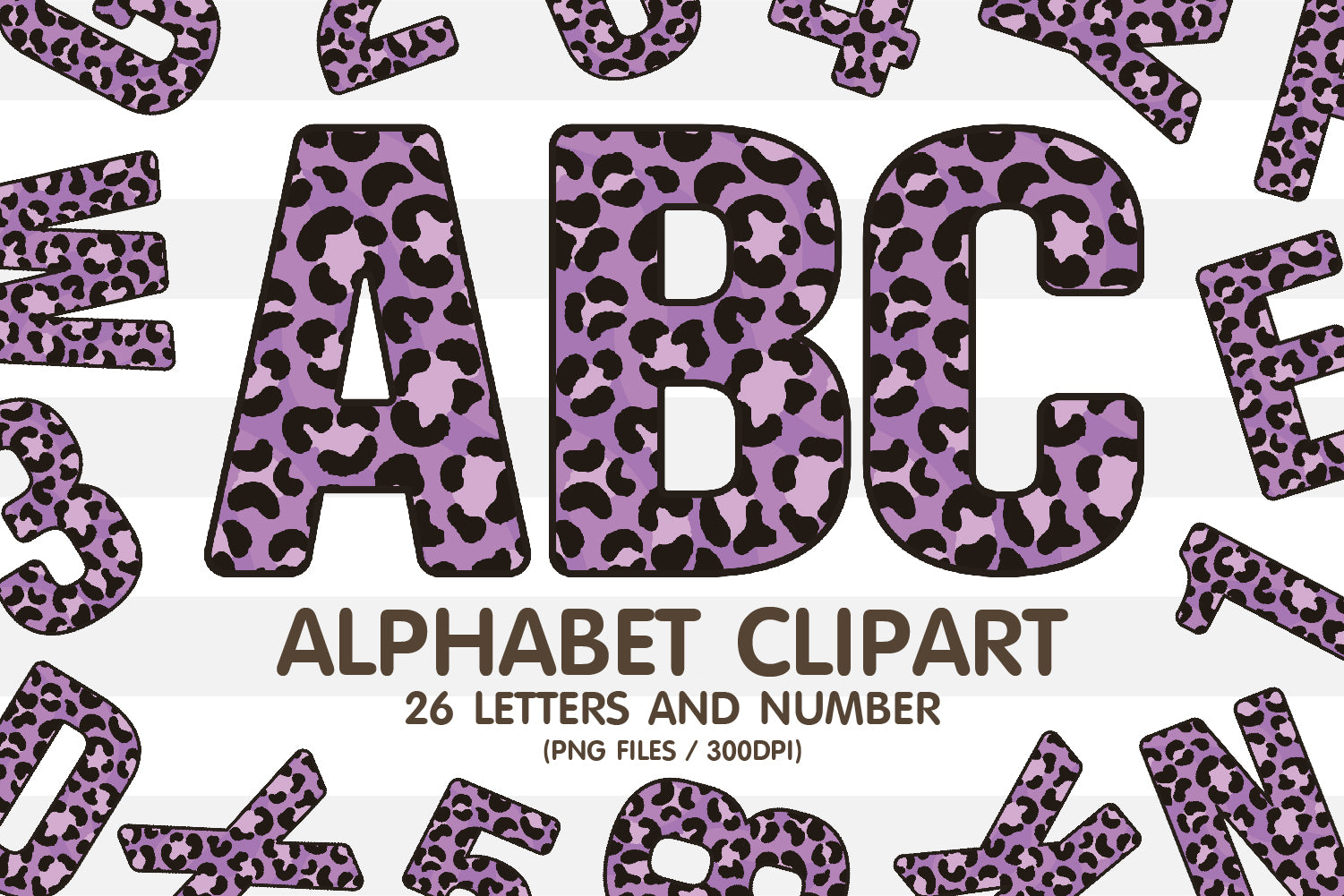 Purple Leopard Skin Alphabet Sublimation