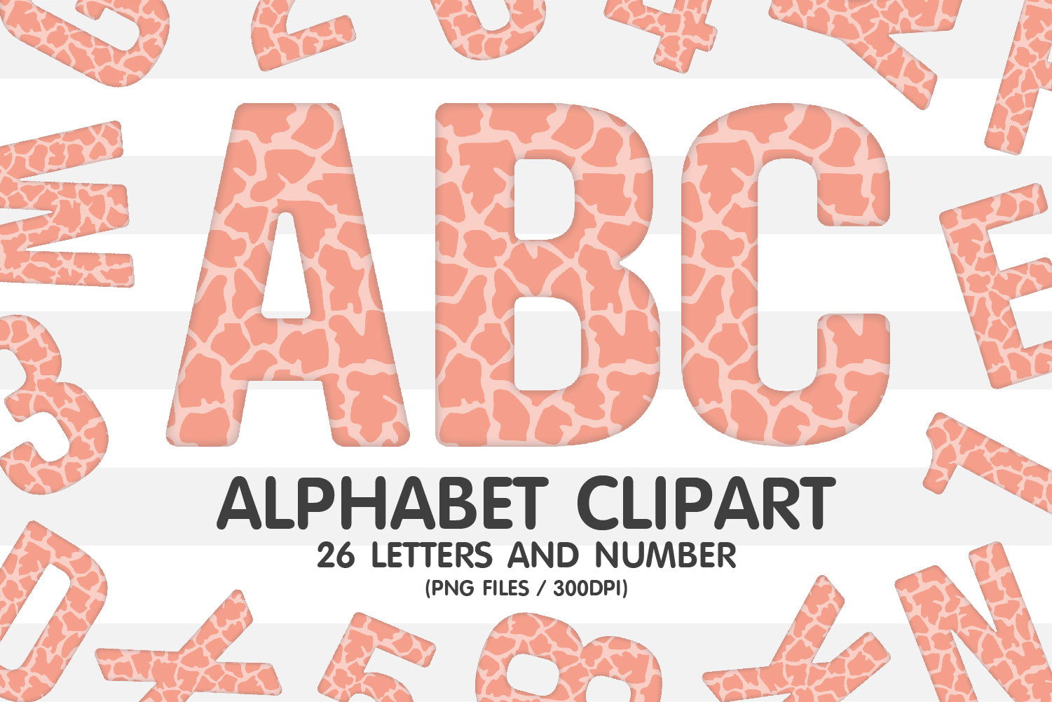 Giraffe Skin Alphabet Letters PNG