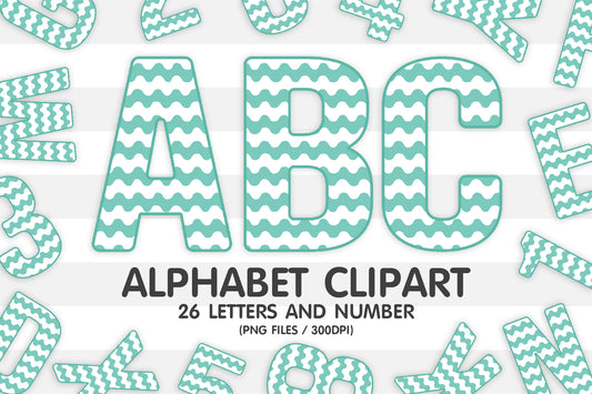Wave Clipart Alphabet Sublimation PNG