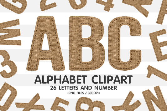 Neutral Linen Alphabet Letters PNG Clipart