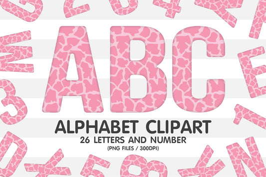 Pink Giraffe Skin Clipart Alphabet PNG