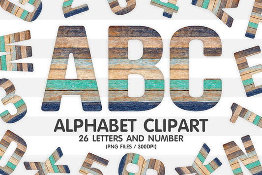 Wood Texture Alphabet PNG Clipart
