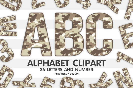 Camo Alphabet Letters PNG