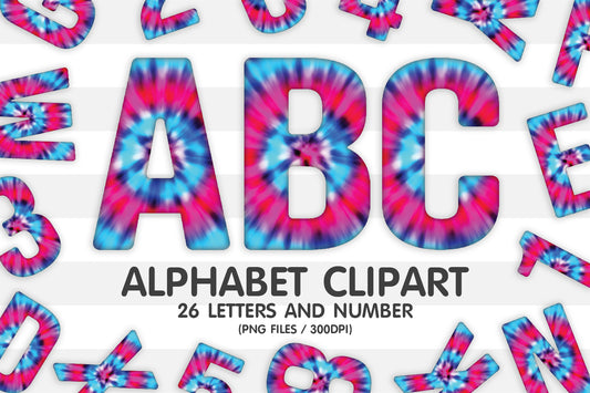 Tie Dye Alphabet Letters PNG