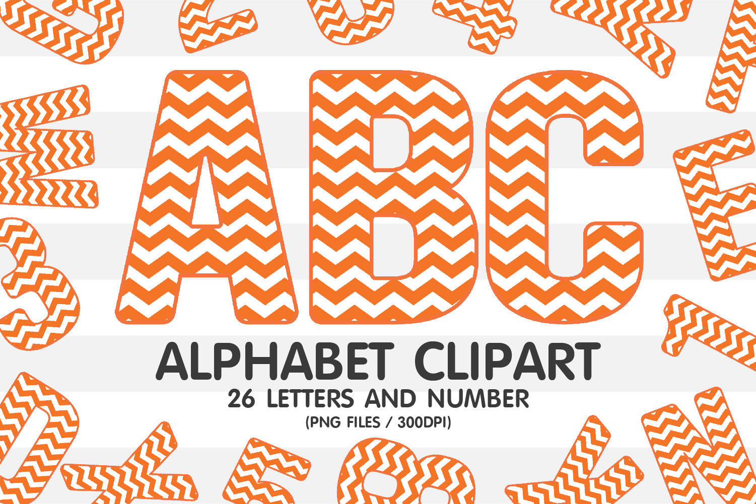 Orange Chevron Clipart Alphabet Letters
