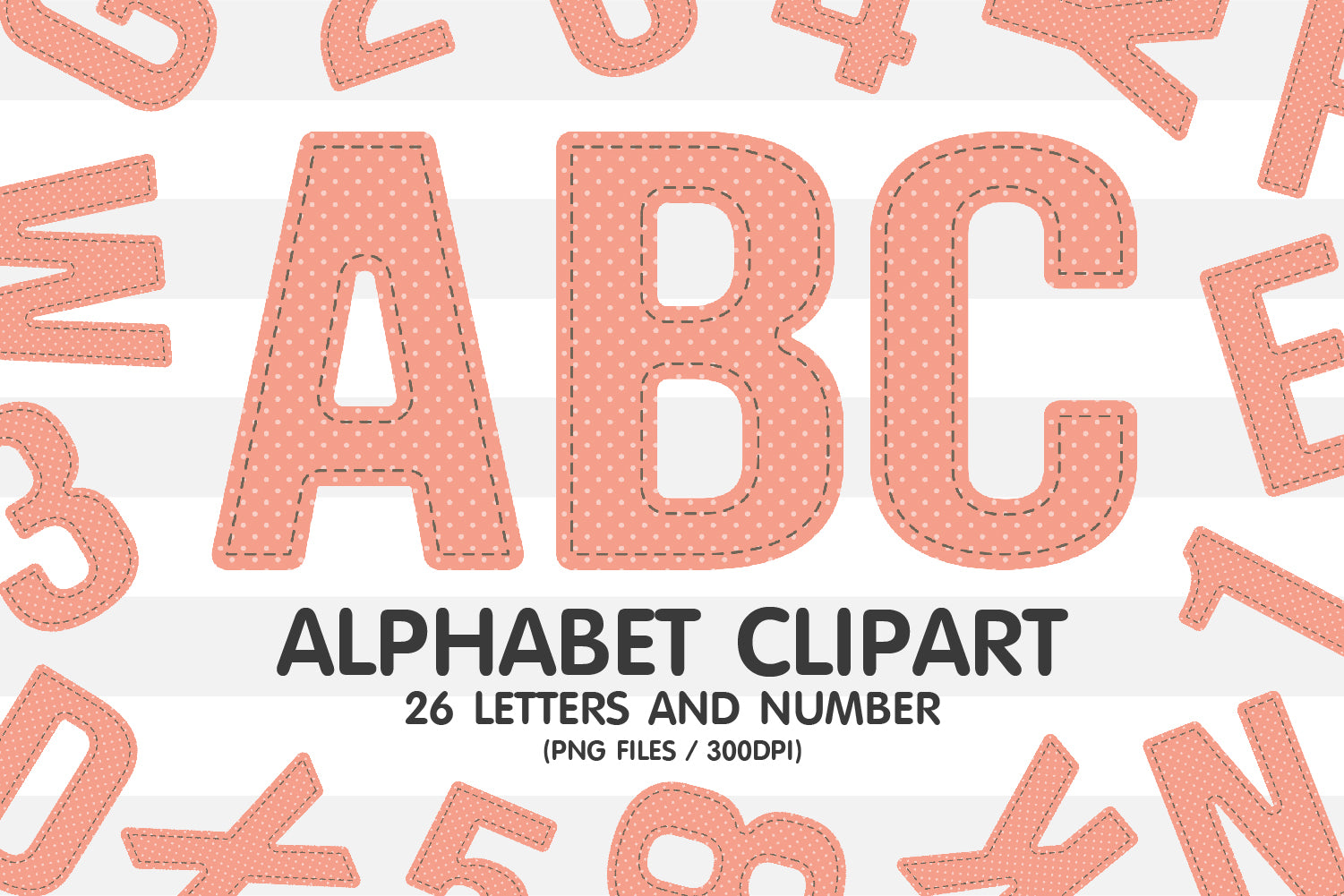 Peach Dot Clipart Alphabet Letters