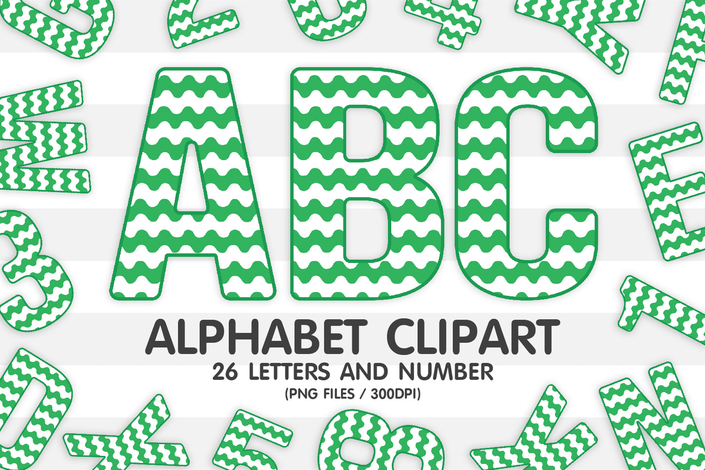 Wave Alphabet Letters Sublimation PNG