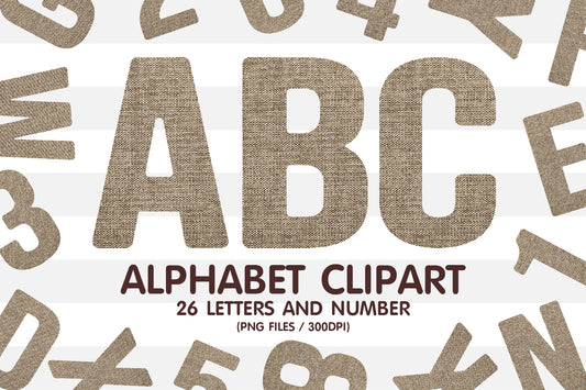 Neutral Linen Alphabet Letters