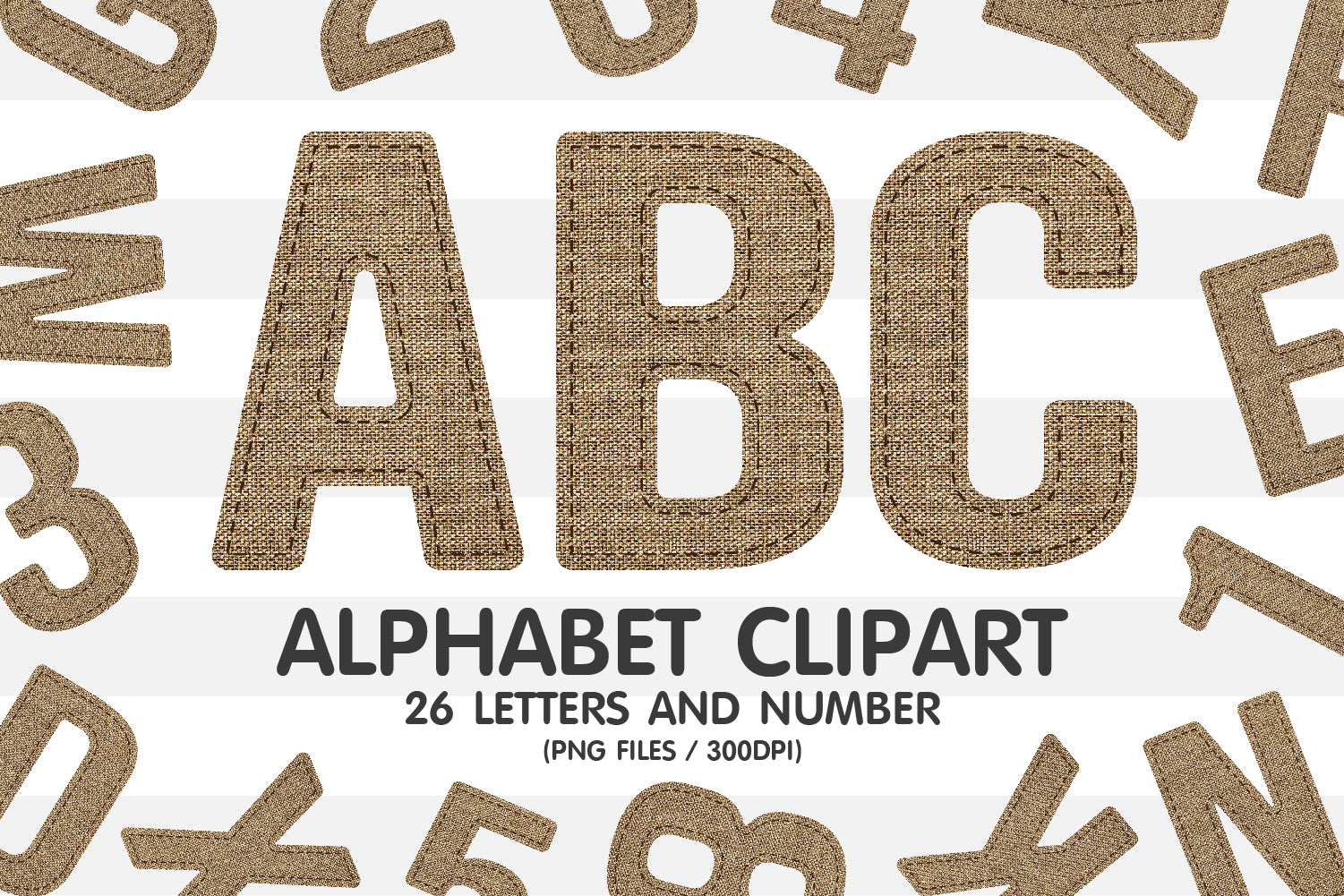 Neutral Linen Alphabet PNG Clipart
