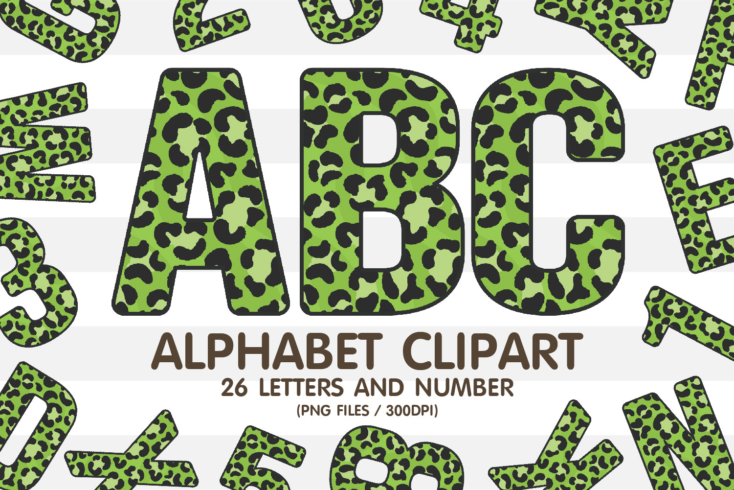 Light Green Leopard Skin Alphabet