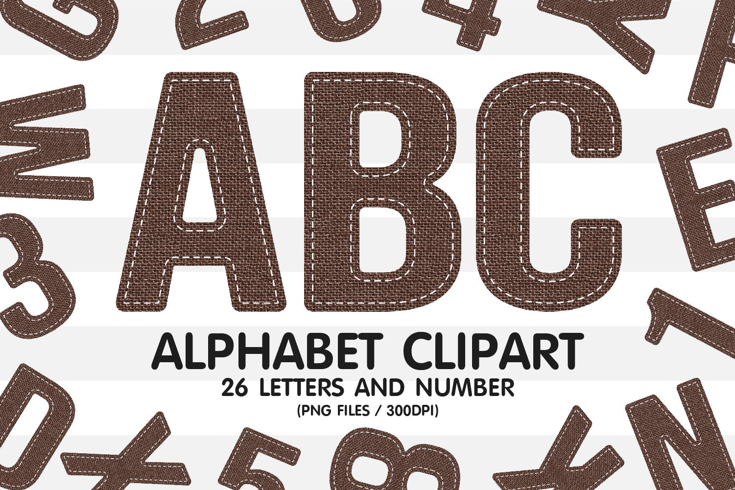 Brown Burlap Clipart Alphabet PNG