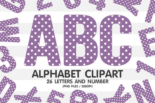 Purple Polka Dot Alphabet Letters