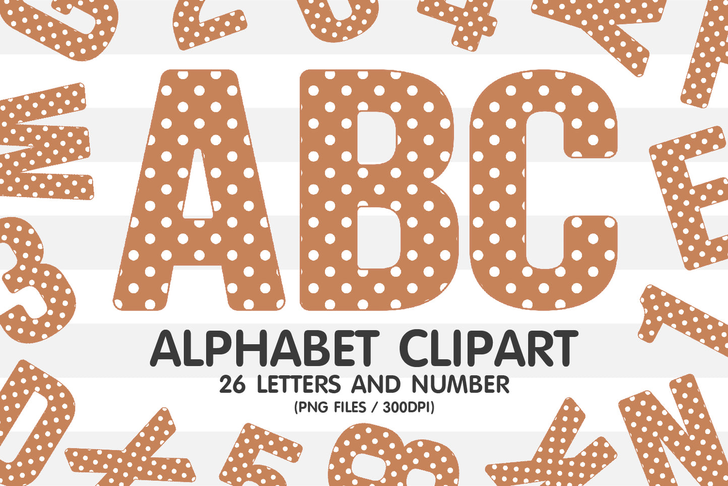 Brown Polka Dot Alphabet PNG Clipart Design