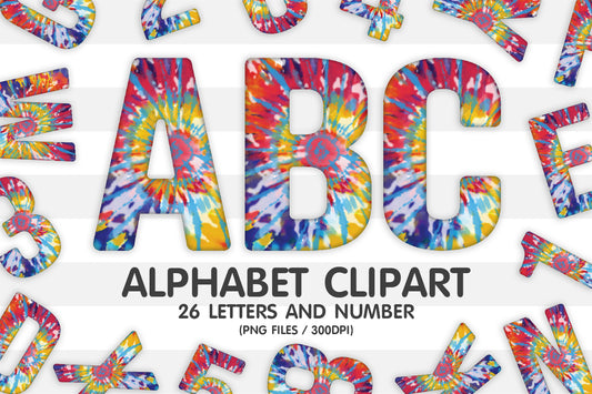 Tie Dye Alphabet Letters Sublimation