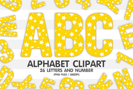 Star Yellow Alphabet Sublimation PNG