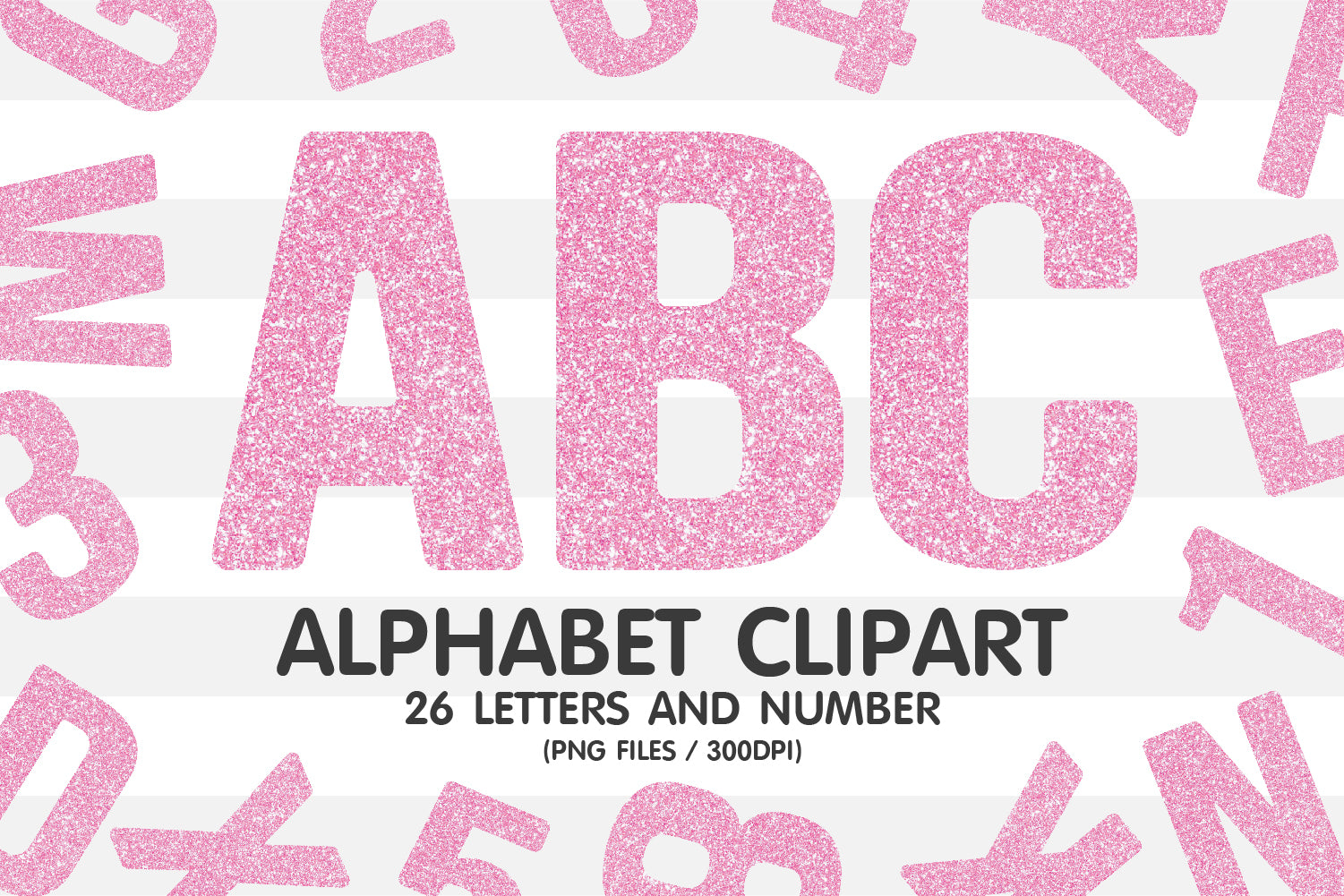 Pink Glitter Alphabet Sublimation