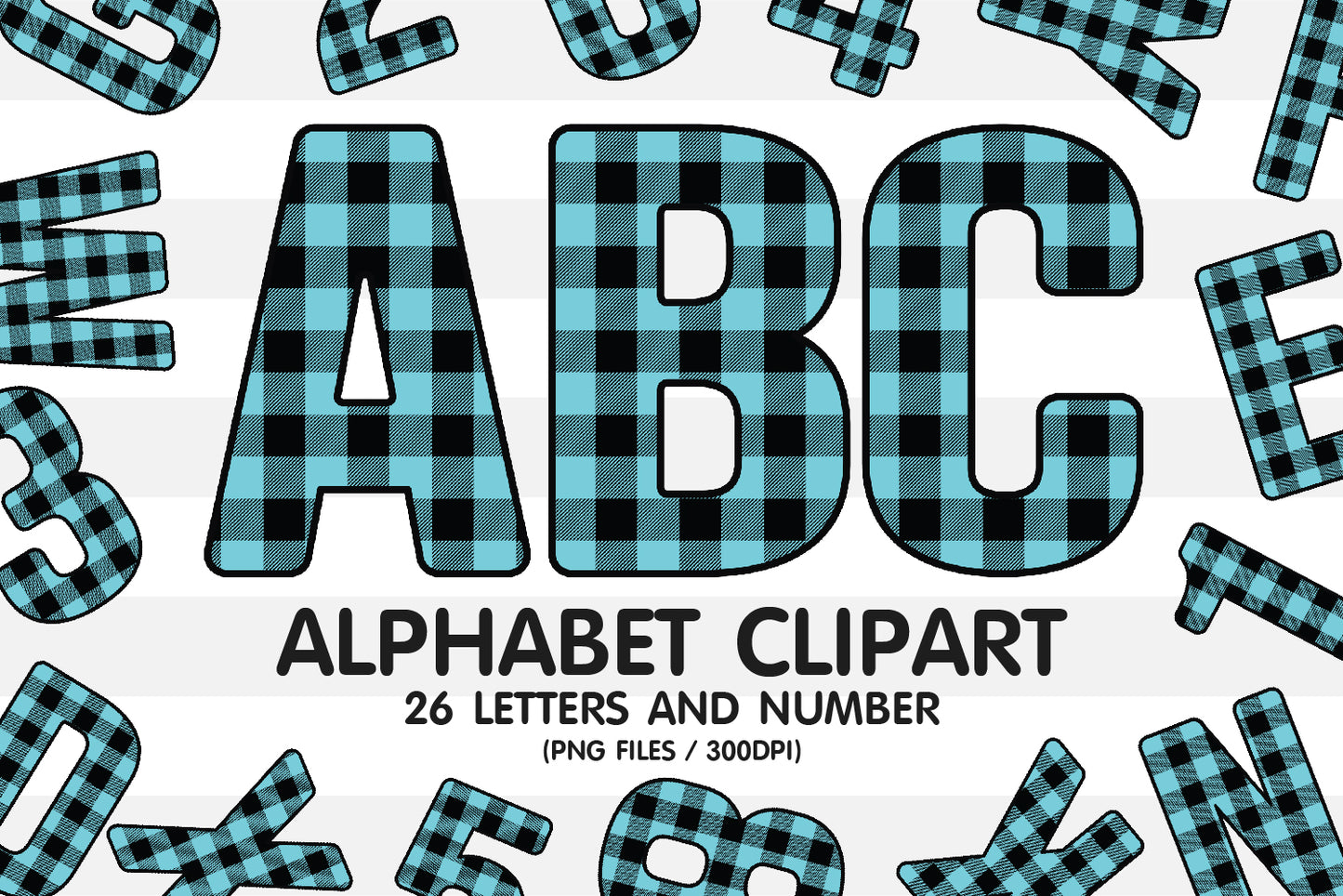 Buffalo Plaid Clipart Alphabet PNG