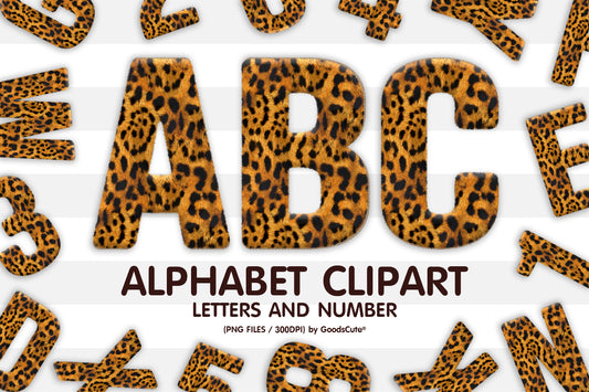 Jaguar Fur Texture Clipart Alphabet Letters PNG