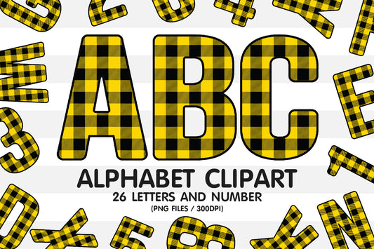 Buffalo Plaid Clipart Alphabet
