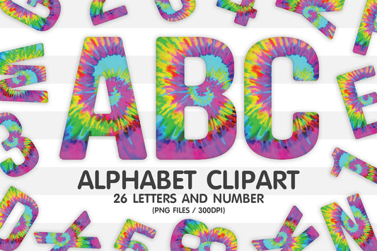 Tie Dye Clipart Alphabet PNG