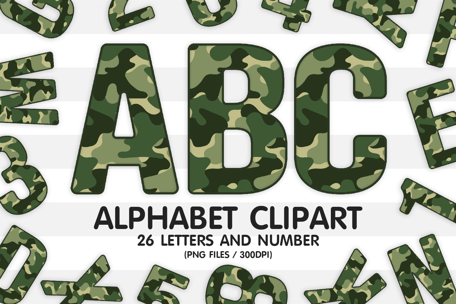 Camouflage Alphabet Letters
