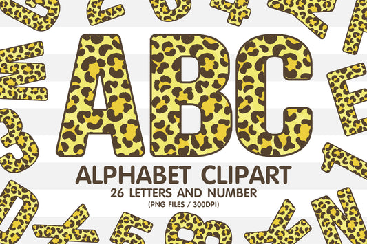 Yellow Leopard Skin Alphabet Sublimation