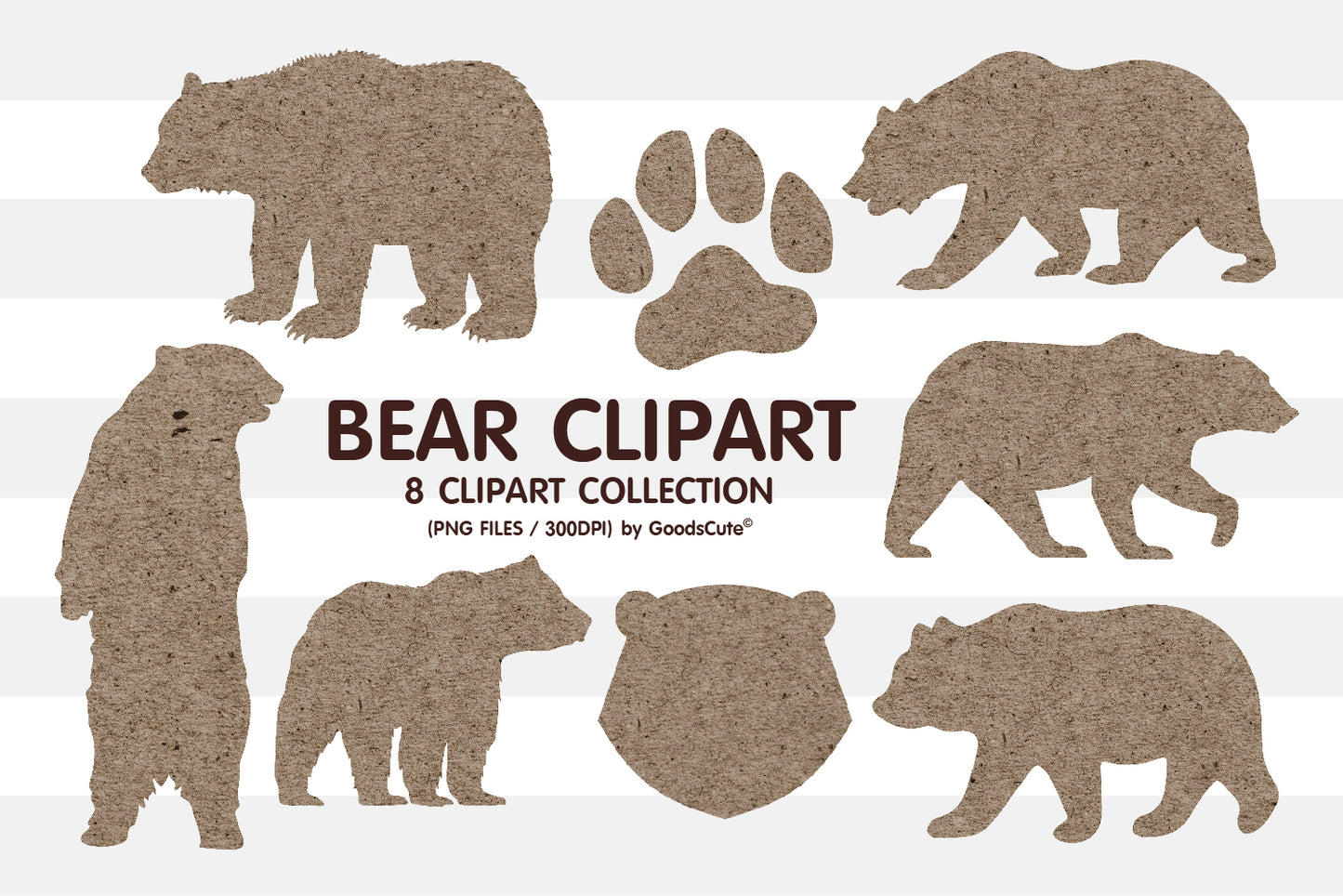 Bear Kraft Paper • Clipart PNG • Sublimation Backgrounds & Textures
