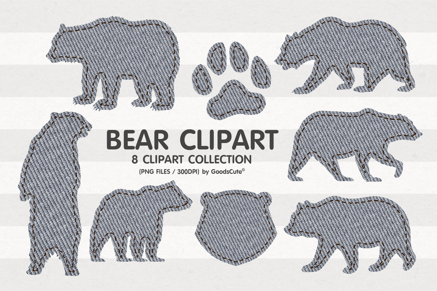 Bear Jeans Texture • Clipart PNG • Sublimation Backgrounds & Textures